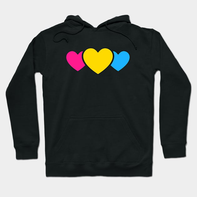 Pansexual Pride Hearts Hoodie by Pridish